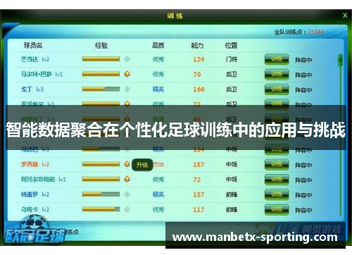 智能数据聚合在个性化足球训练中的应用与挑战